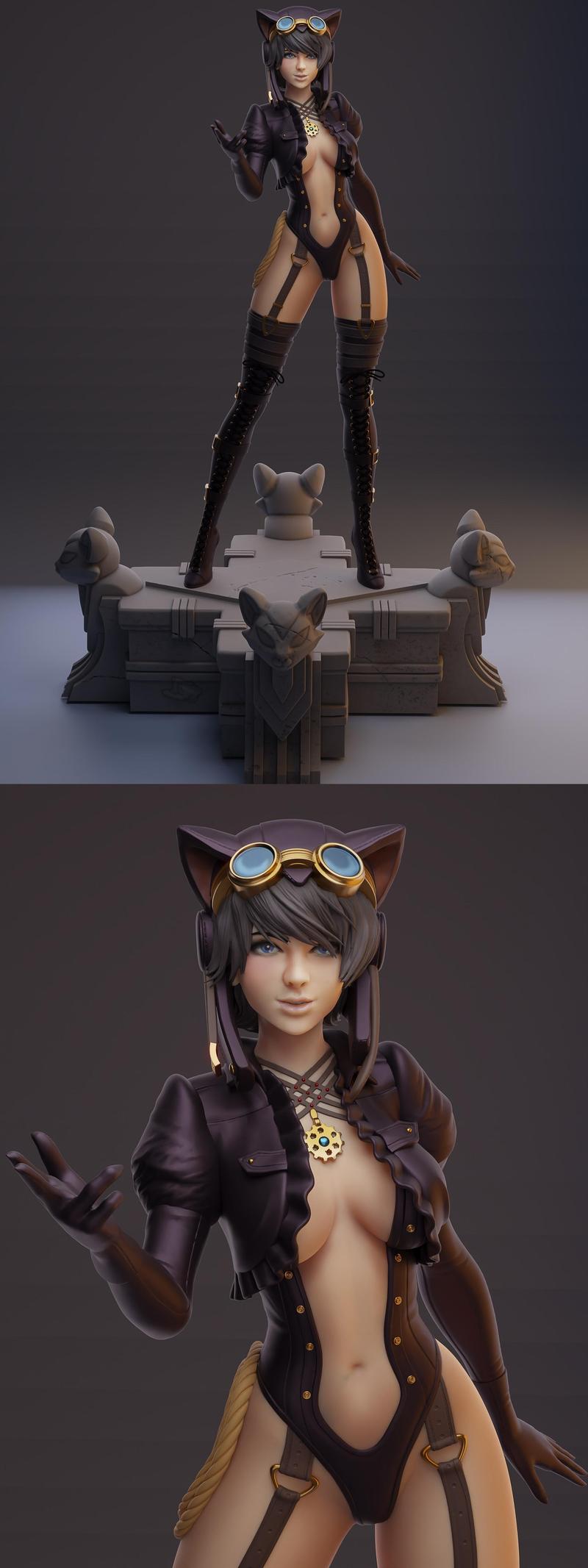 3Dmoonn – Steampunk Catwoman  